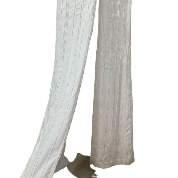 LPA Beaded Crossback Gown in Ivory Maxi Dress Revolve Low Back Size Medium Sz M - Picture 4 of 9